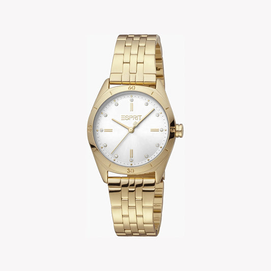 Esprit Women's Gold Stainless Steel Watch, Silver Dial | ES1L131M0015-0